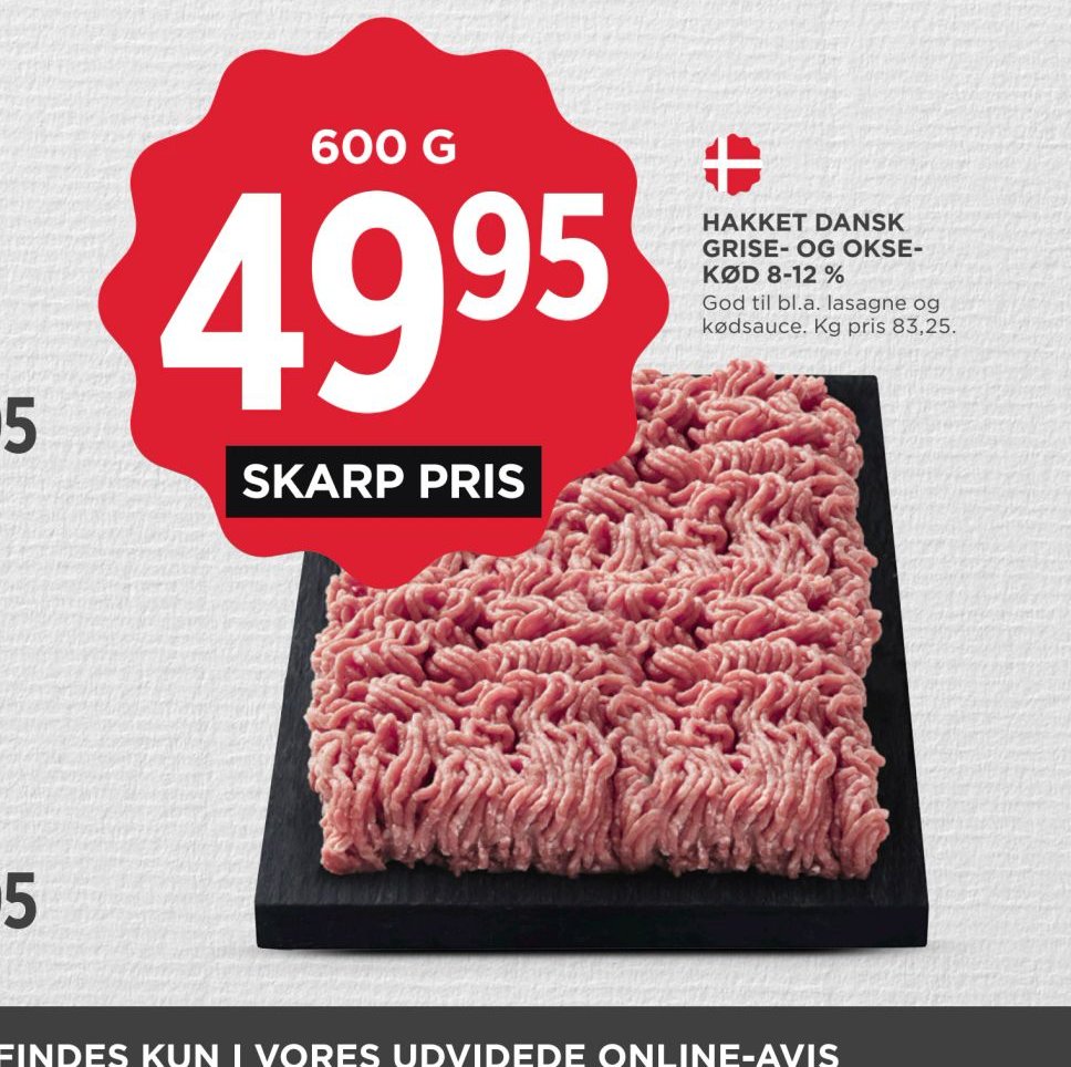HAKKET DANSK GRISE- OG OKSEKØD 8-12 % – Meny