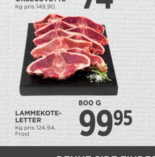 LAMMEKOTELETTER – Meny