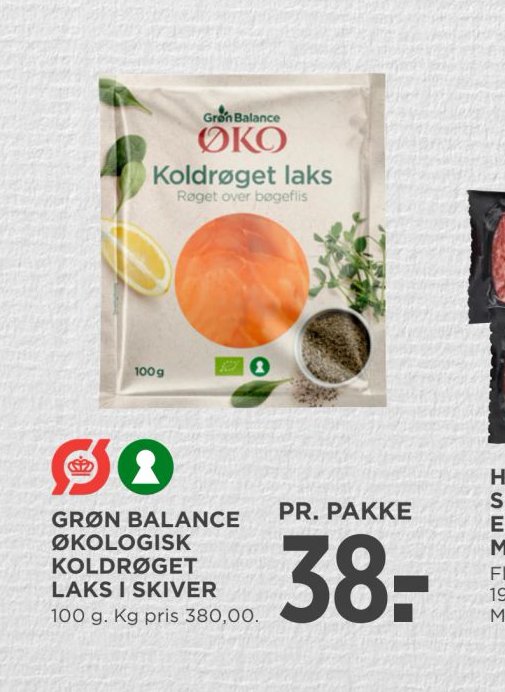GRØN BALANCE ØKOLOGISK KOLDRØGET LAKS I SKIVER – Meny