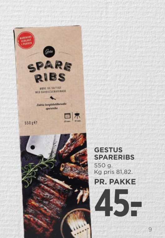 GESTUS SPARERIBS – Meny