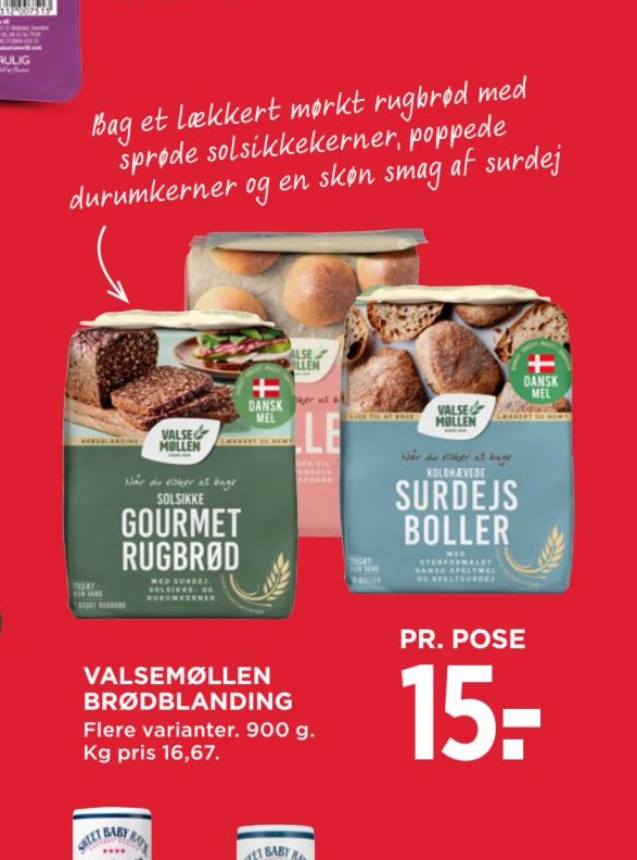 VALSEMØLLEN BRØDBLANDING – Meny