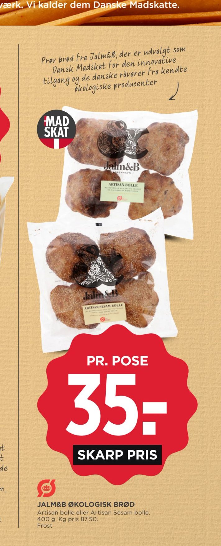 JALM&B ØKOLOGISK BRØD – Meny