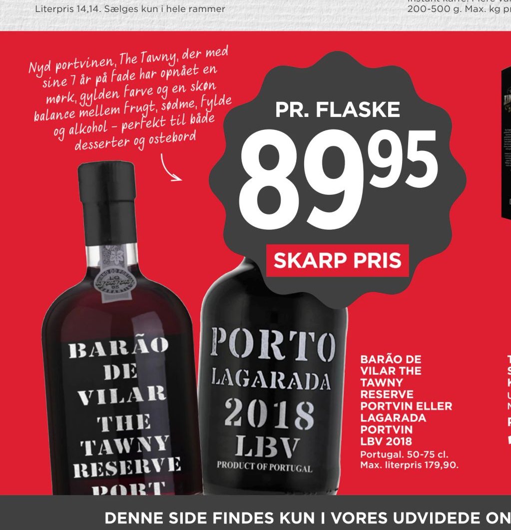 BARÃO DE VILAR THE TAWNY RESERVE PORTVIN ELLER LAGARADA PORTVIN LBV 2018 – Meny