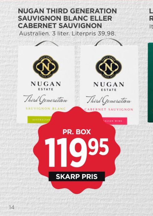 NUGAN THIRD GENERATION SAUVIGNON BLANC ELLER CABERNET SAUVIGNON – Meny