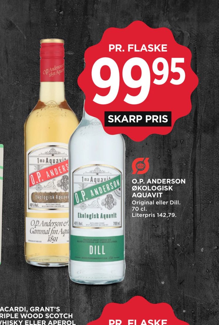 O.P. ANDERSON ØKOLOGISK AQUAVIT – Meny