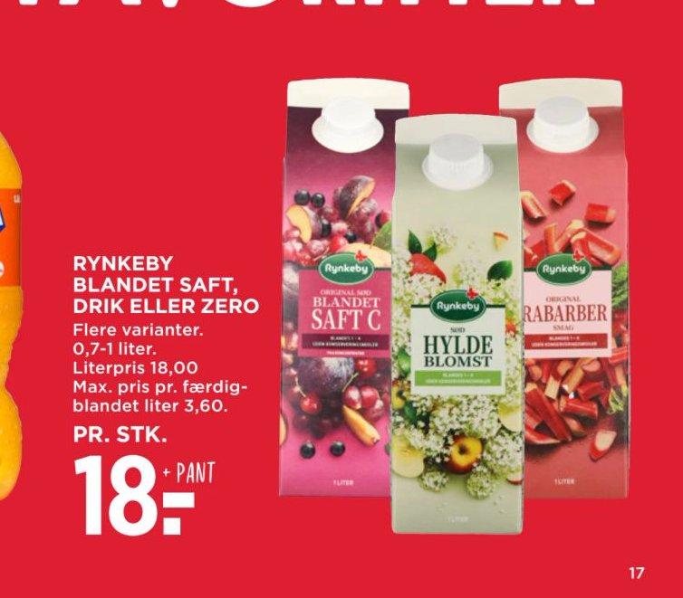 RYNKEBY BLANDET SAFT, DRIK ELLER ZERO – Meny