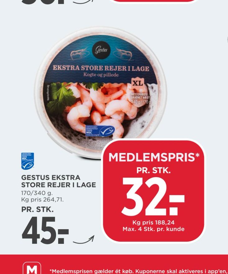 GESTUS EKSTRA STORE REJER I LAGE – Meny