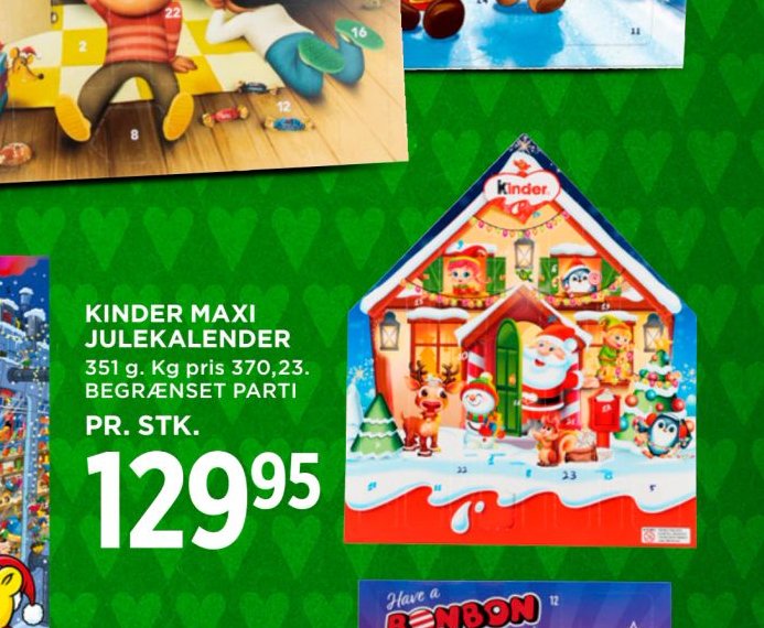 KINDER MAXI JULEKALENDER – Meny