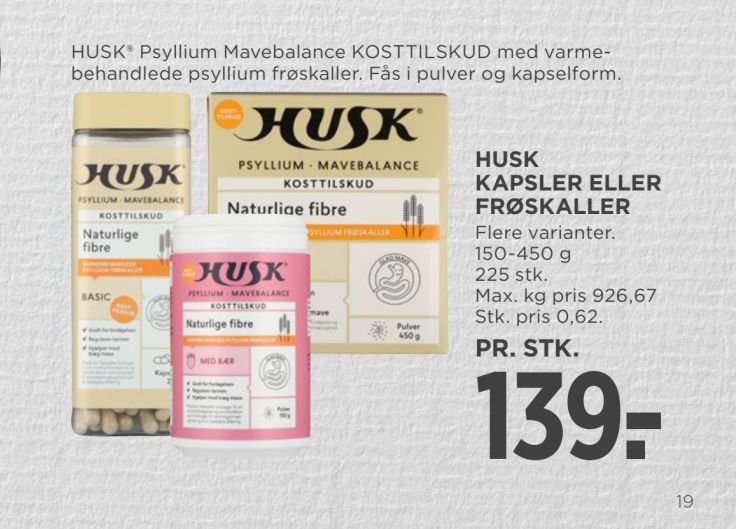 HUSK KAPSLER ELLER FRØSKALLER – Meny