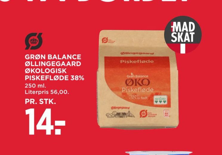 GRØN BALANCE ØLLINGEGAARD ØKOLOGISK PISKEFLØDE 38% – Meny