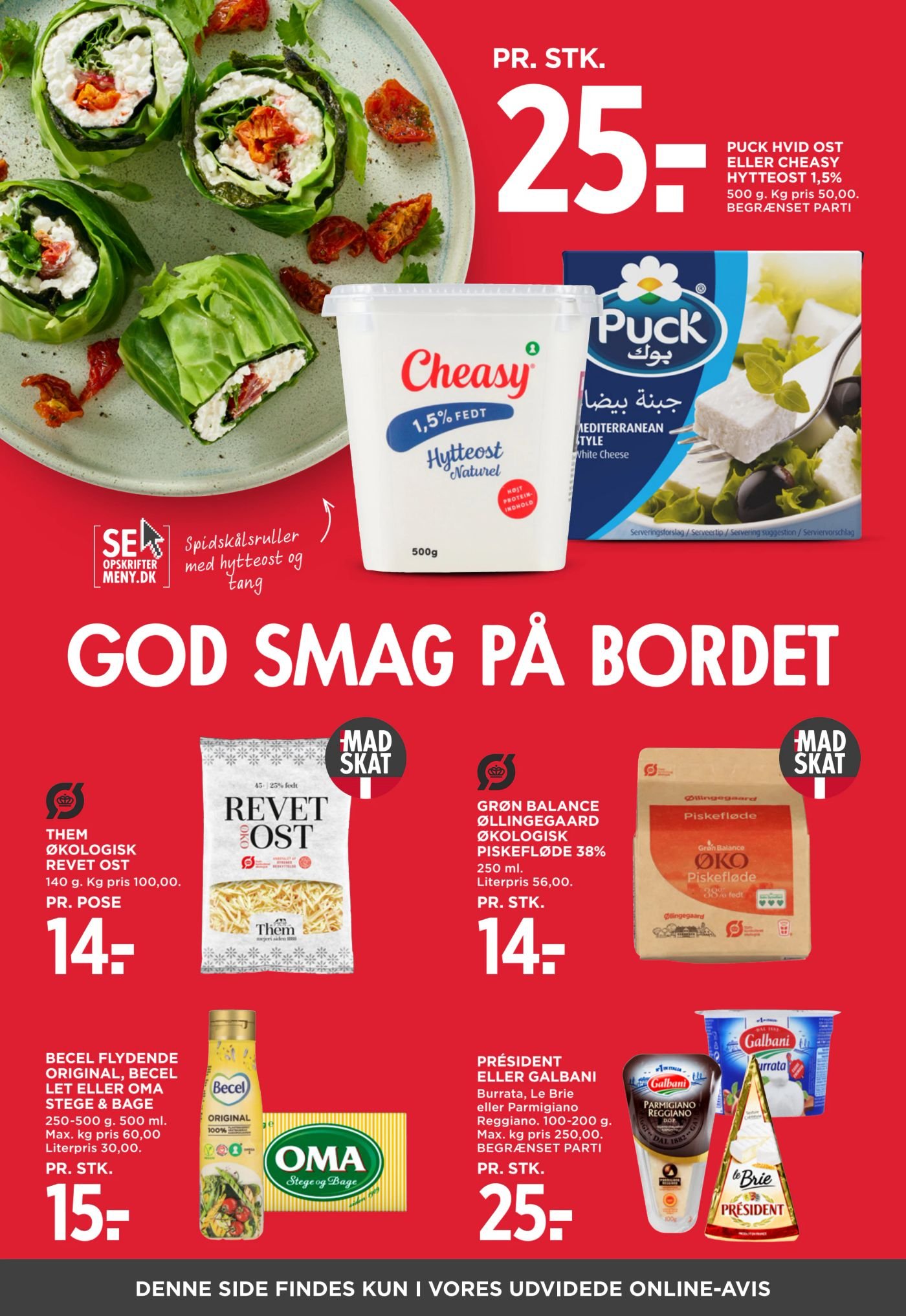 THEM ØKOLOGISK REVET OST – Meny