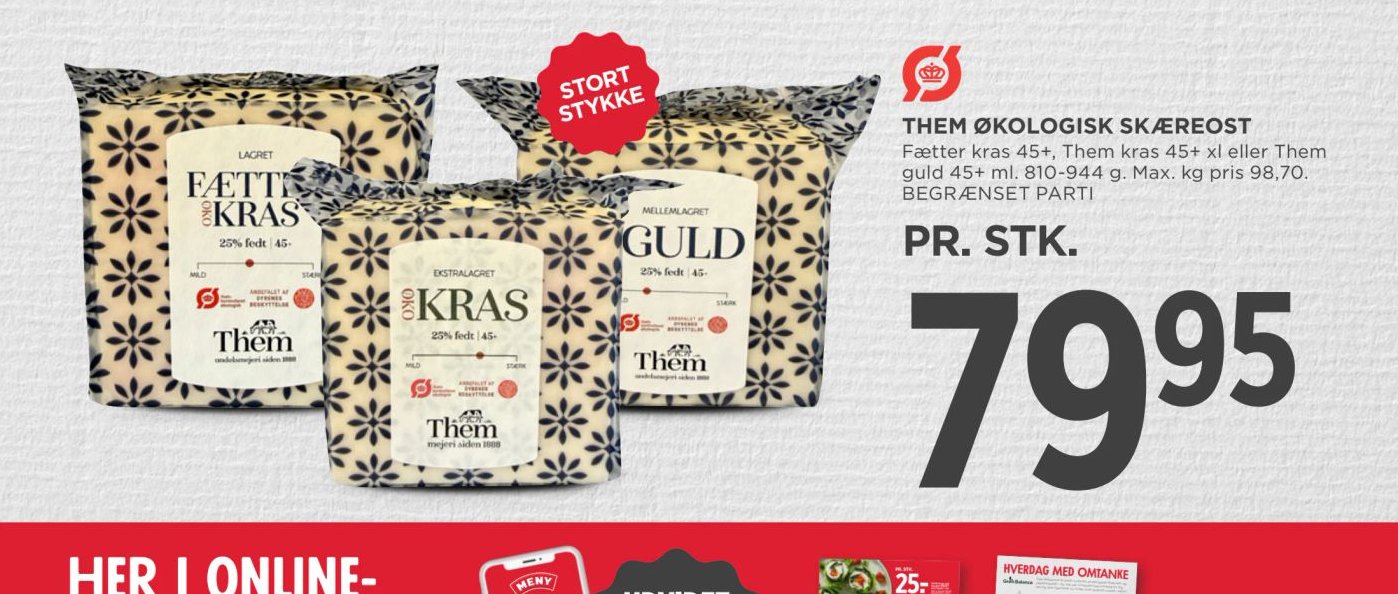 THEM ØKOLOGISK SKÆREOST – Meny