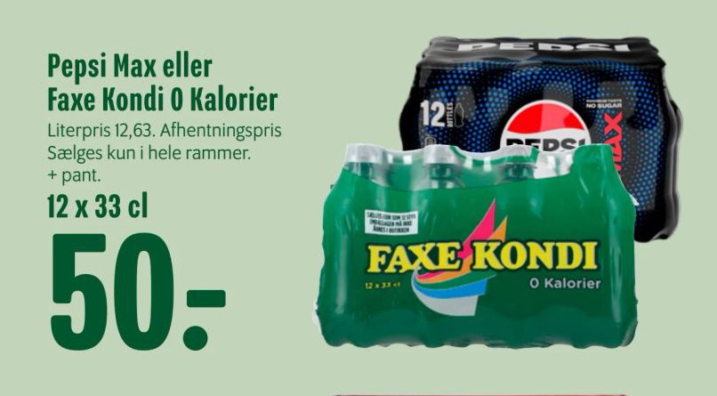 Faxe Max eller Kondi 0 Kalorier 12 x 33 cl – Min Købmand
