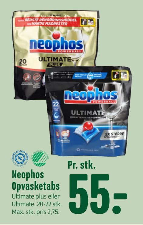 Neophos Opvasketabs Ultimate plus eller Ultimate. 20-22 stk. – Min Købmand