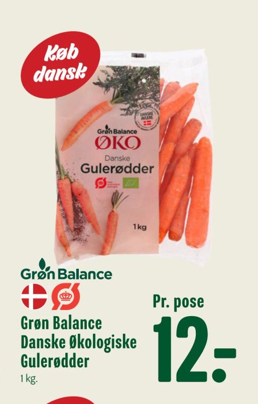 Grøn Balance Danske Økologiske Gulerødder 1 kg. – Min Købmand