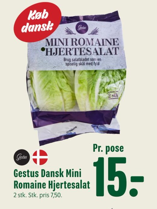 Gestus Dansk Mini Romaine Hjertesalat 2 stk. – Min Købmand