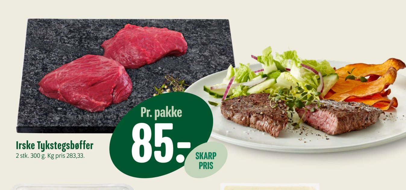 Irske Tykstegsbøffer 2 stk. 300 g – Min Købmand