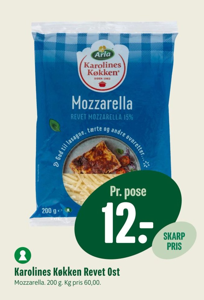 Karolines Køkken Revet Ost Mozzarella. 200 g. – Min Købmand