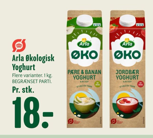 Arla Økologisk Yoghurt Flere varianter. 1 kg. – Min Købmand