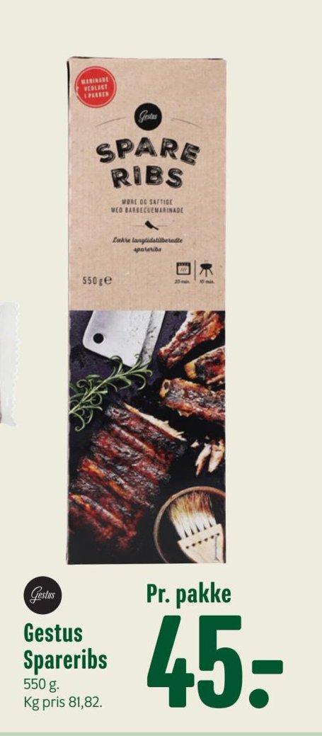 Gestus Spareribs 550 g – Min Købmand