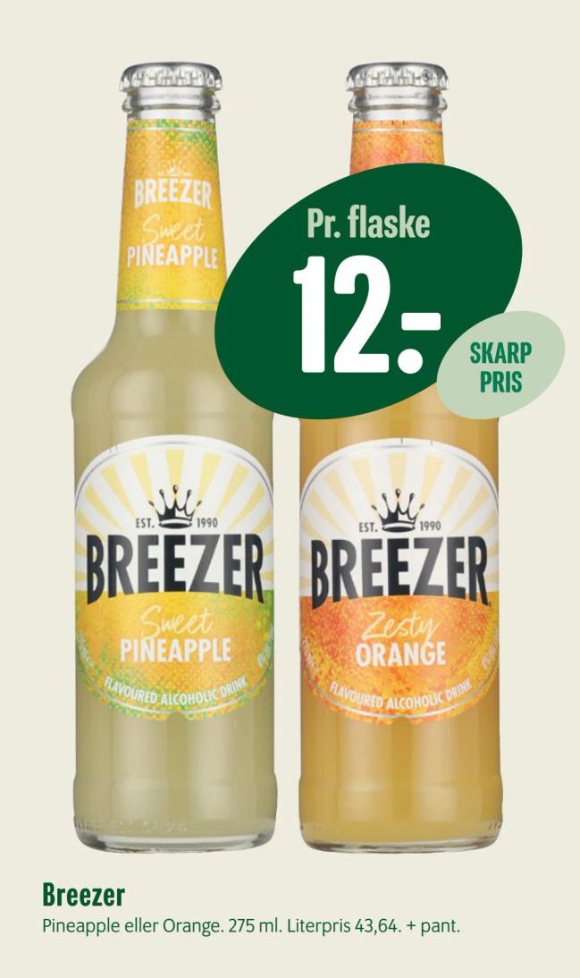 Breezer Pineapple eller Orange. 275 ml. – Min Købmand