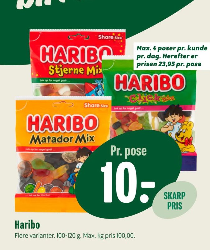 Haribo Flere varianter. 100-120 g. – Min Købmand