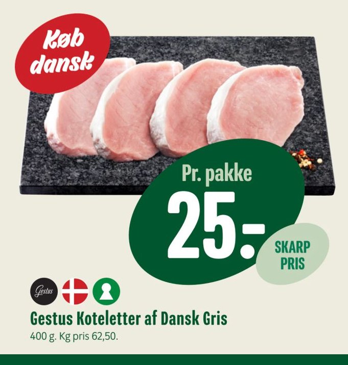 Gestus Koteletter af Dansk Gris 400 g. – Min Købmand