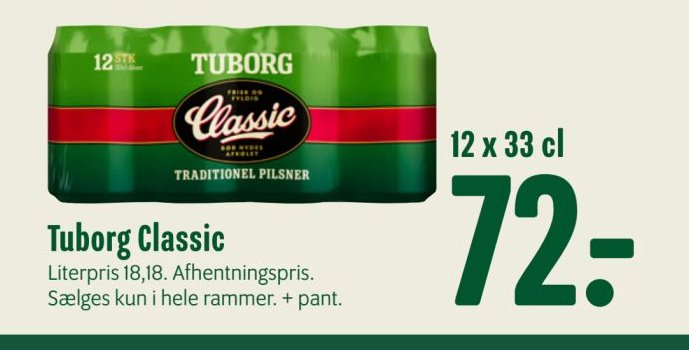 Tuborg Classic 12 x 33 cl – Min Købmand