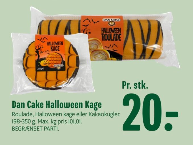 Dan Cake Halloween Kage Roulade, Halloween kage eller Kakaokugler. 198-350 g. – Min Købmand