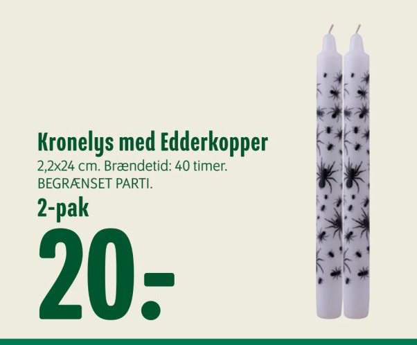 Kronelys med Edderkopper 2-pak – Min Købmand