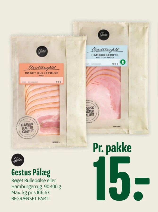 Gestus Pålæg Røget Rullepølse eller Hamburgerryg. 90-100 g. – Min Købmand