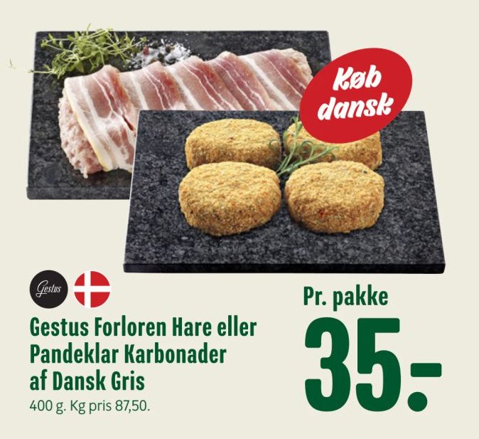 Gestus Forloren Hare eller Pandeklar Karbonader af Dansk Gris 400 g – Min Købmand