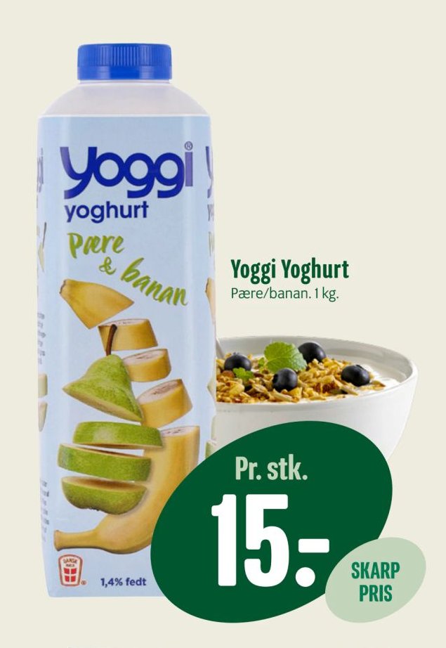 Yoggi Yoghurt Pære/banan. 1 kg. – Min Købmand