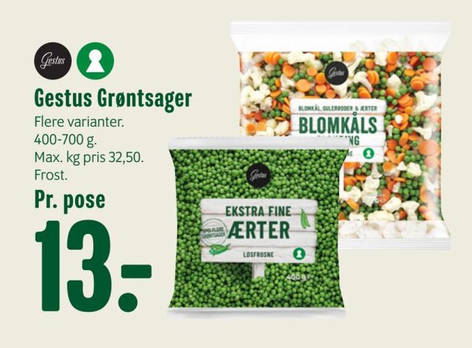 Gestus Grøntsager Flere varianter. 400-700 g. – Min Købmand