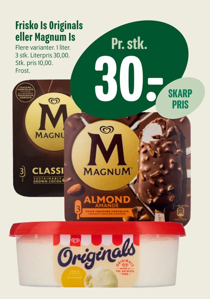 Iskios Originals Magnum Is Flere varianter. 1 liter. – Min Købmand