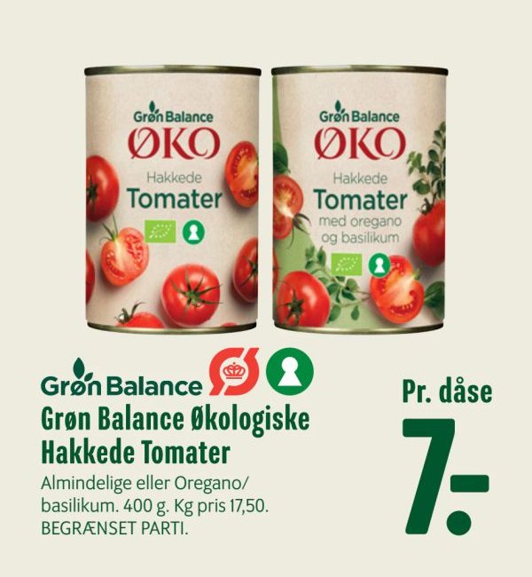 Grøn Balance Økologiske Hakkede Tomater – Min Købmand