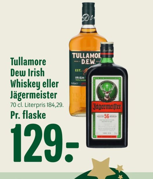 Tullamore Dew Irish Whiskey eller Jägermeister – Min Købmand