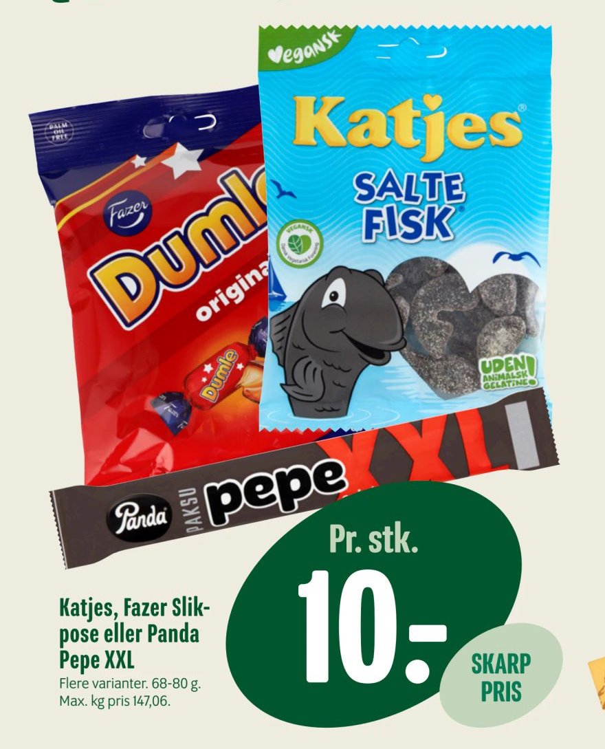 Katjes, Fazer Slikpose eller Panda Pepe XXL – Min Købmand