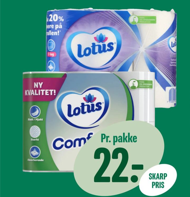 Lotus Toiletpapir eller Køkkenruller – Min Købmand