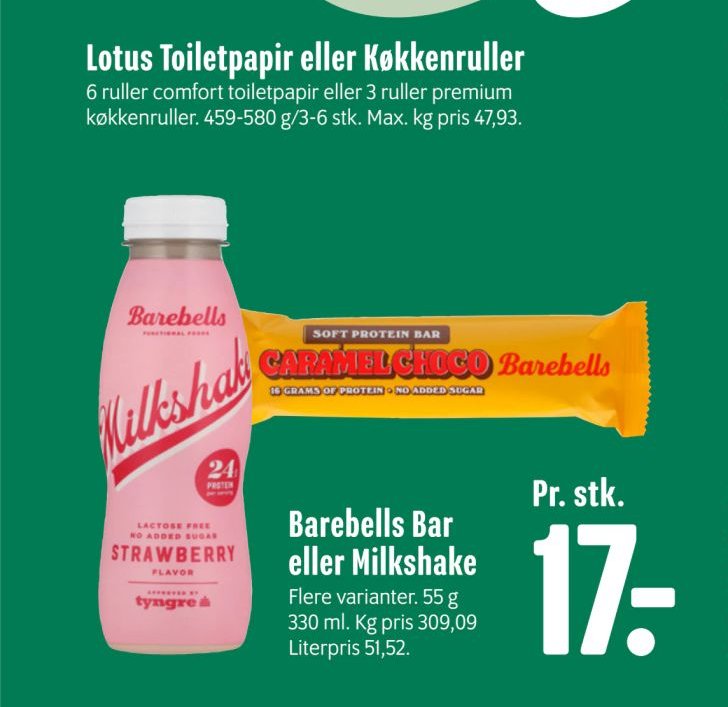 Barebells Bar eller Milkshake – Min Købmand