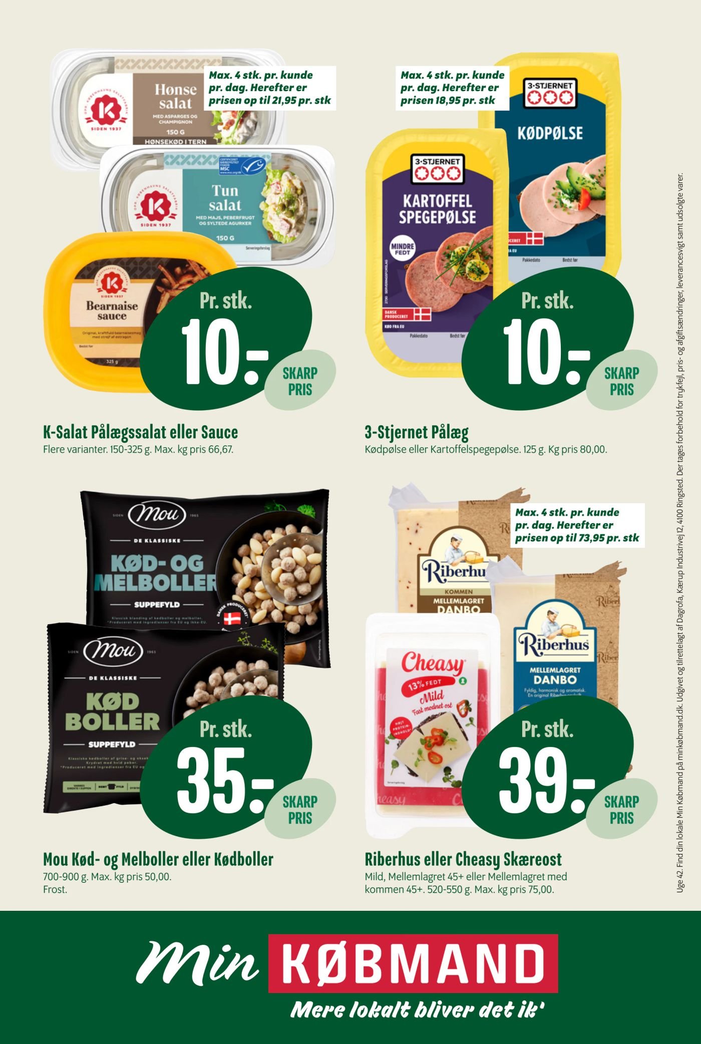 Honse salat med høns i tern 150 g Tun salat 150 g Bearnaise sauce 325 g – Min Købmand