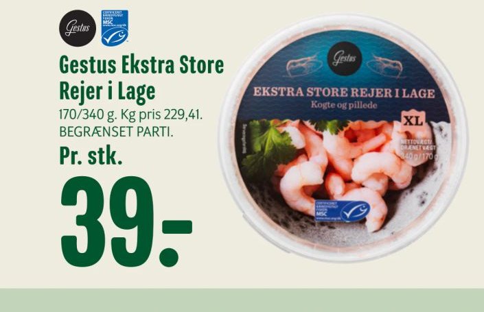 Gestus Ekstra Store Rejer i Lage – Min Købmand