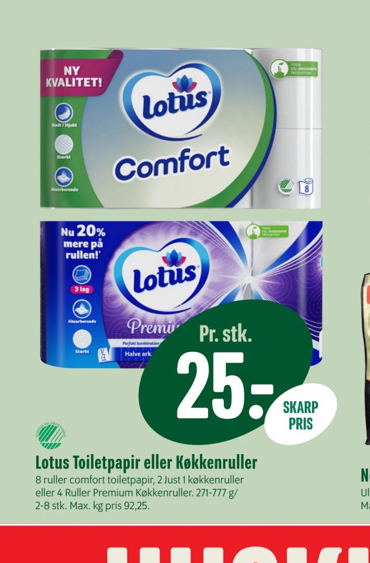 Lotus Toiletpapir eller Køkkenruller – Min Købmand