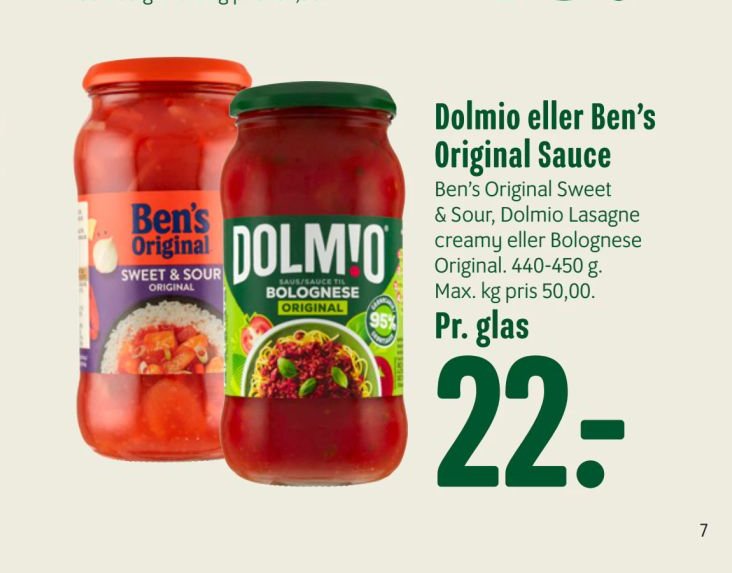Dolmio eller Ben’s Original Sauce – Min Købmand