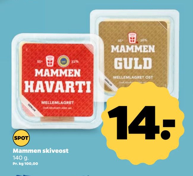 Mammen skiveost 140 g. – Netto