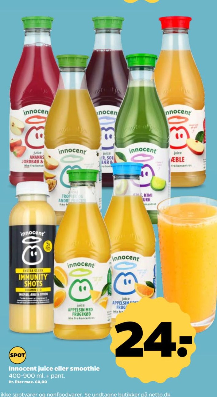 Innocent juice eller smoothie 400-900 ml. + pant. – Netto