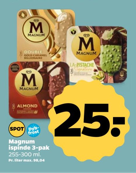 Magnum ispinde 3-pak 255-300 ml. – Netto