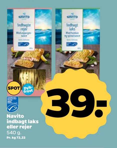 Navito indbagt laks eller rejer 540 g. – Netto