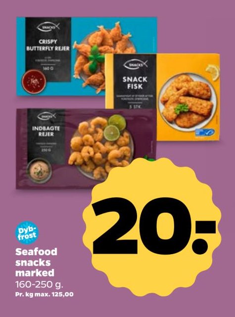 Seafood snacks marked 160-250 g – Netto