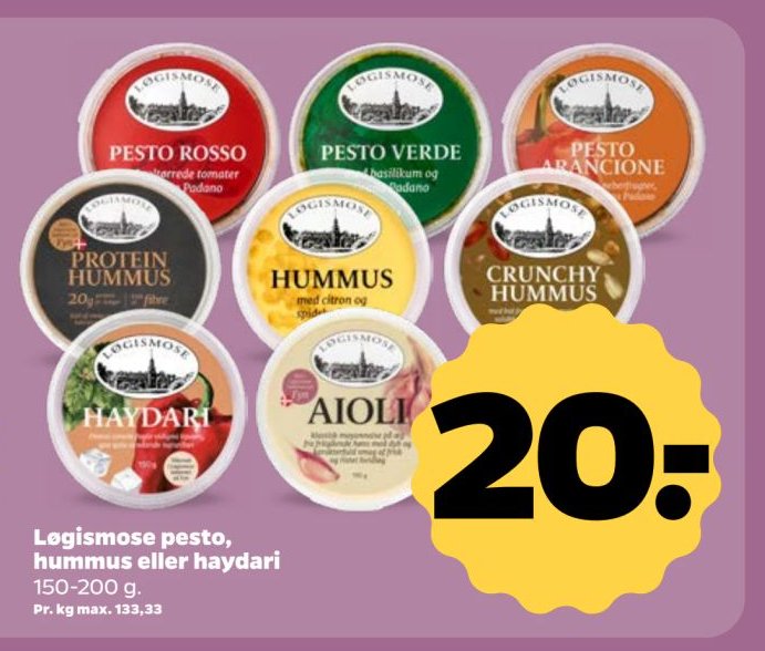 Løgismose pesto, hummus eller haydari 150-200 g – Netto